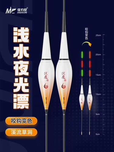 佳钓尼短尾夜光漂浅水漂咬钩变色