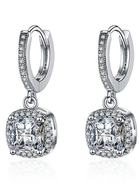 亚马逊wish热卖白金白色四爪耳扣女 气质欧美风饰品一件时尚耳饰