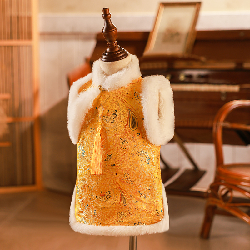 卓越江南女童拜年服中国风加厚冬