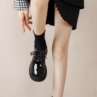 软底系带乐福鞋女鞋子新款2024年春秋爆款黑色JK洛丽塔单鞋小皮鞋