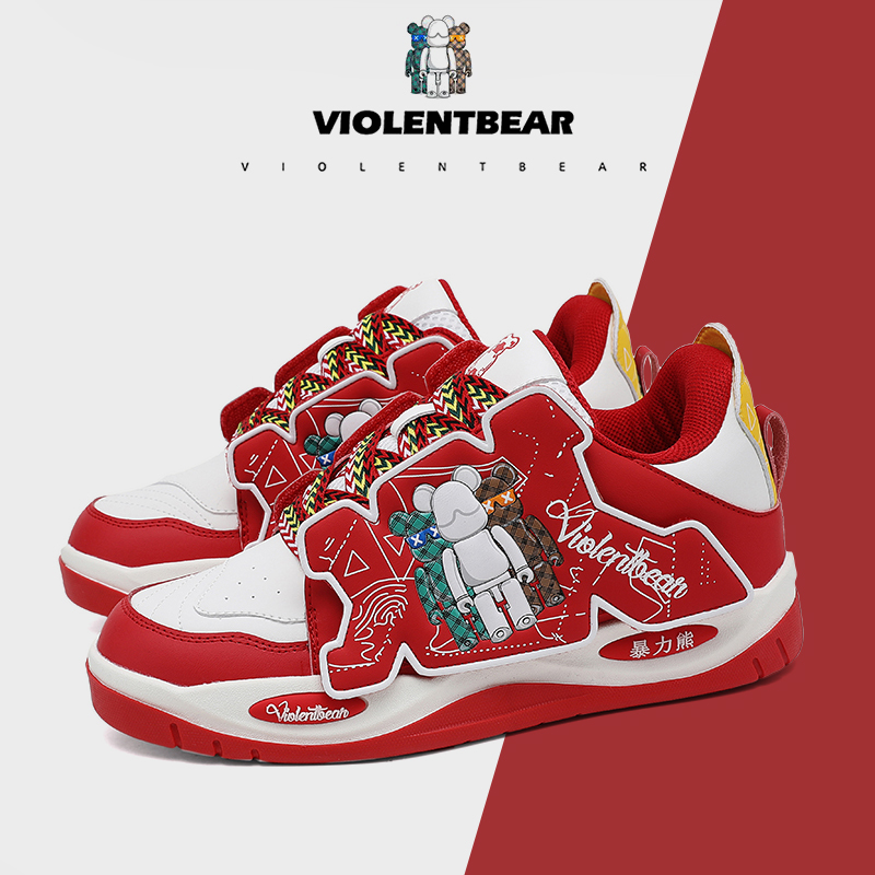 暴力熊秋冬新款男鞋轻奢时尚女鞋面包鞋情侣百搭潮流休闲运动板鞋