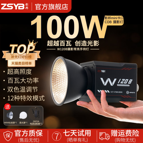 影邦100W双色温摄影补光外拍灯