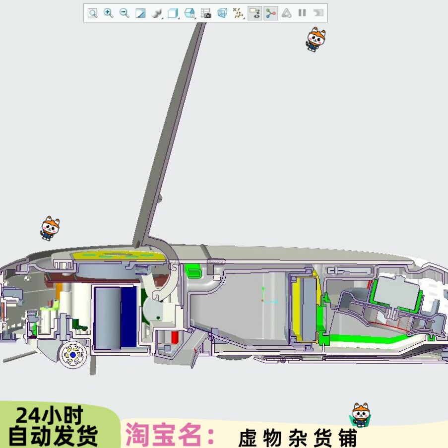 Proe/Creo智能扫地机3D结构设计图档超多零件内含各种装配体文件