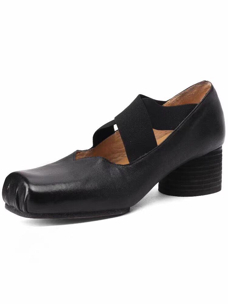 LE MAGNETIC WASHED HORSESKIN PIGNOSE BALLET SHOES WOMENS SINGLES SHOES WOMENS PUMPS SOFT MARYAN JANE SHOES