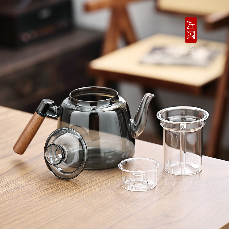 电陶炉专用高硼硅耐热玻璃煮茶壶家用烧水泡茶加厚养生0胶煮茶壶