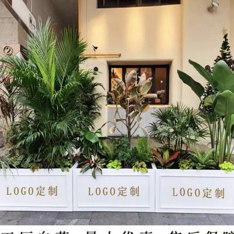 极速定制户外不锈钢花箱铁艺花架商业街外摆花坛广场隔断长方形花
