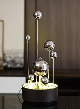 轻奢循环流水器电视柜摆件北欧客厅简约喷泉水景桌面落地开业礼物