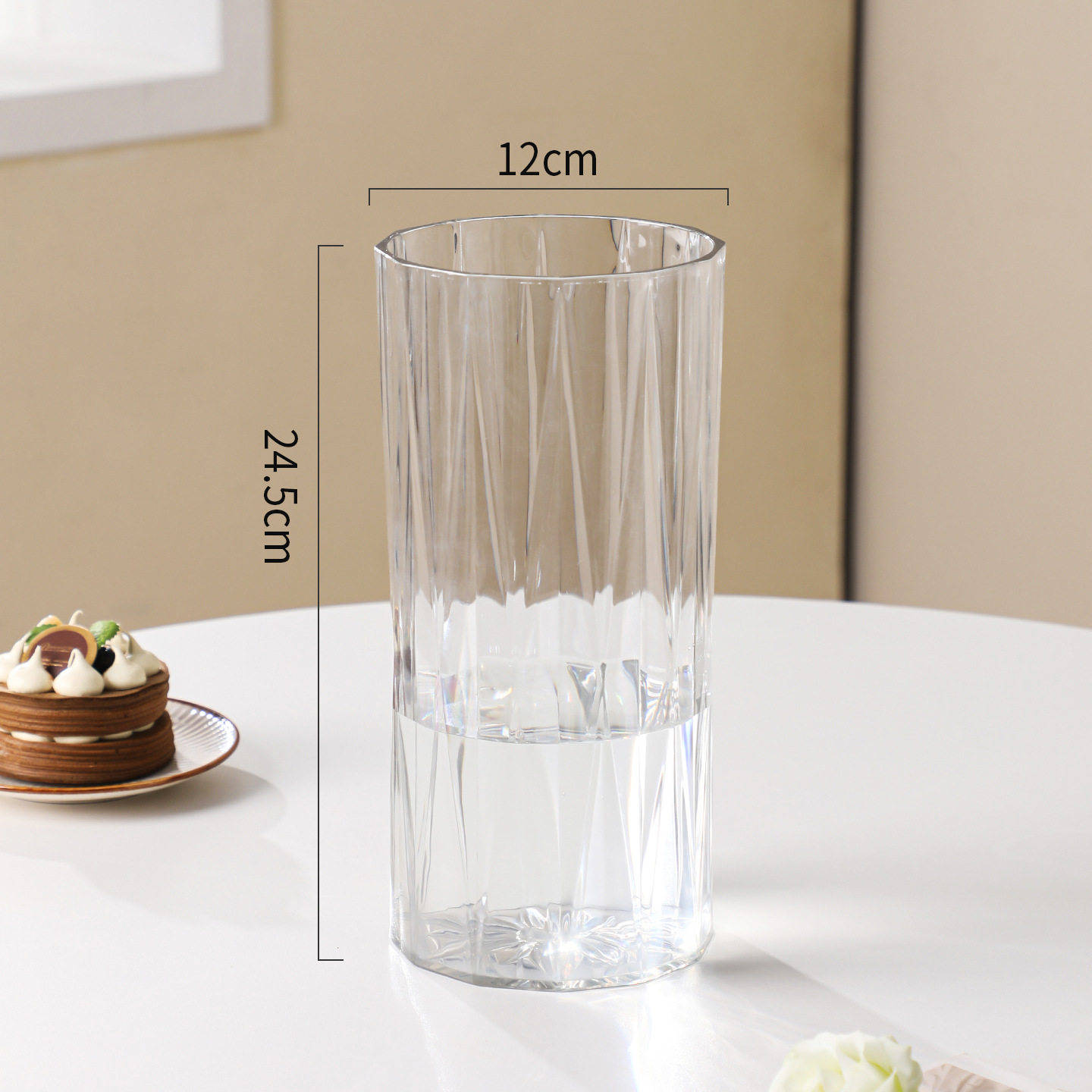 亚克力花瓶透明专用塑料落地插瓶高级室内直筒酒店摆件竹转运瓶竹,家居饰品,花瓶,淘宝优惠券,粉丝福利购,淘宝优惠卷