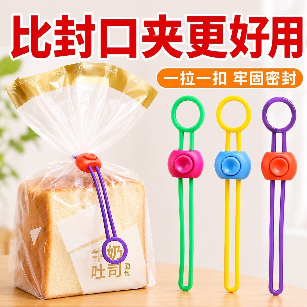 彩色封口绑带食品保鲜密封夹