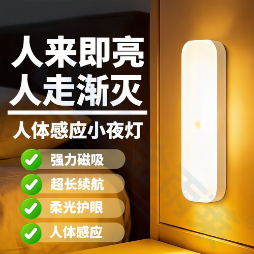 人体感应充电磁吸护眼小夜灯