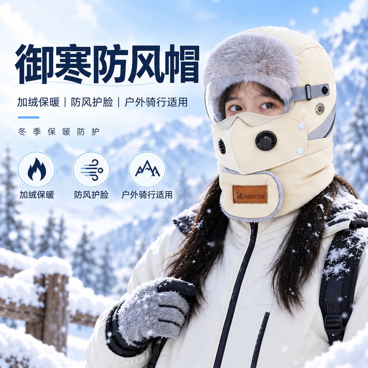 冬季户外防风保暖护耳雷锋帽