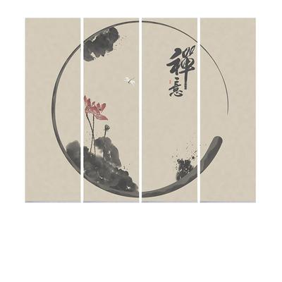 新新中式挂式屏风玄关隔断帘软隔断客厅书房茶室挂帘卷帘 禅意品