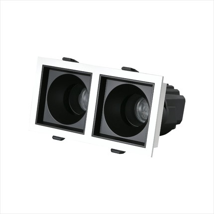 LED方形射灯防眩光嵌入式斗胆灯家装天花格栅灯客厅单头双头射灯