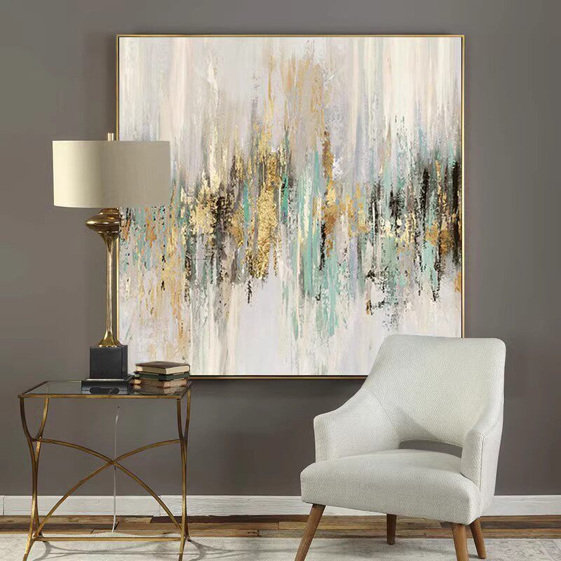 油画美式客厅装饰画轻奢玄关挂画餐厅现代北欧风格沙发背景墙壁画