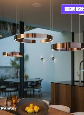 德国 Mito创意环形餐厅吊灯设计师款书房个性圆圈餐桌吧台书房灯
