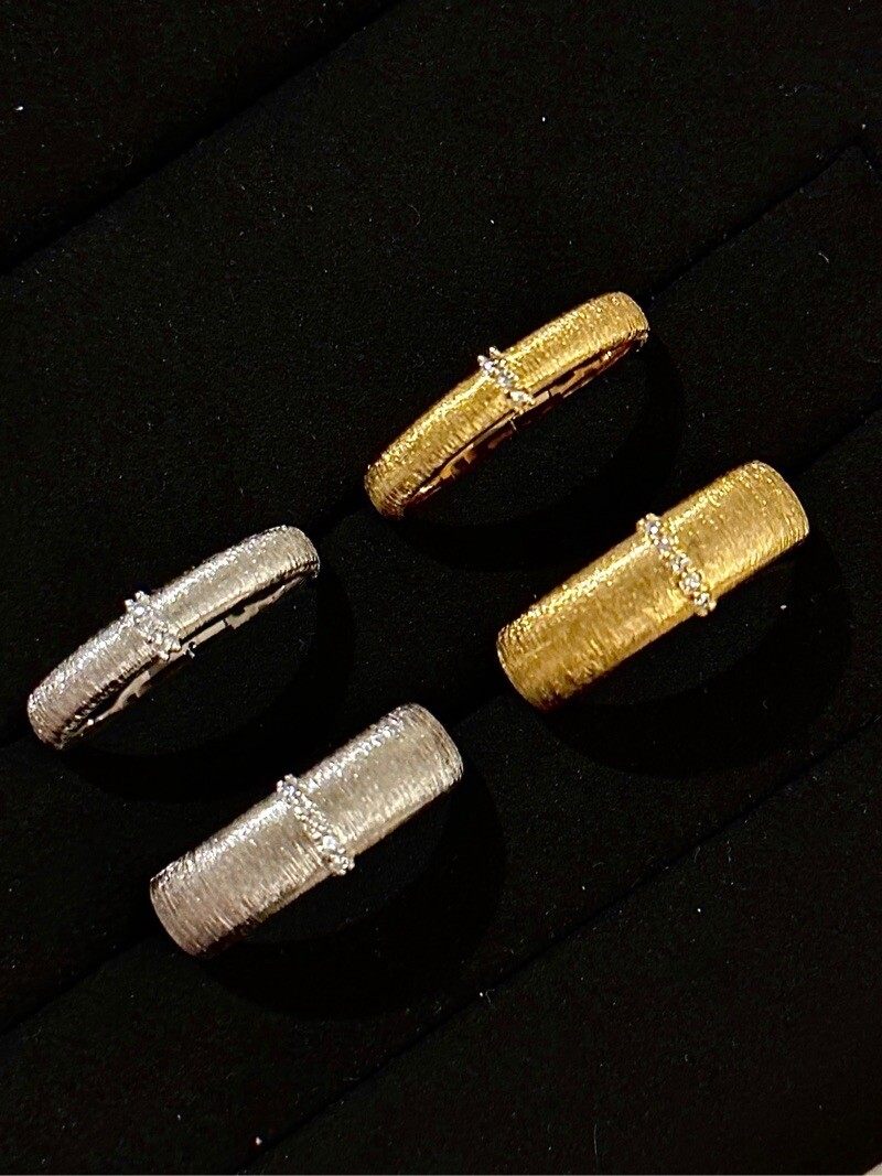 本鹿珠宝 缎带拉丝镶钻戒指 925银镀真金 纯银戒指,饰品/流行首饰/时尚饰品新,银饰戒指,淘宝优惠券,粉丝福利购,淘宝优惠卷