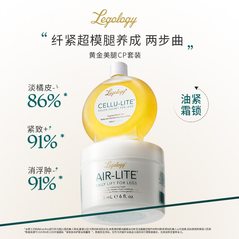 黄金美腿CP套装：Legology美腿油100ml+美腿霜175ml 紧致身体油