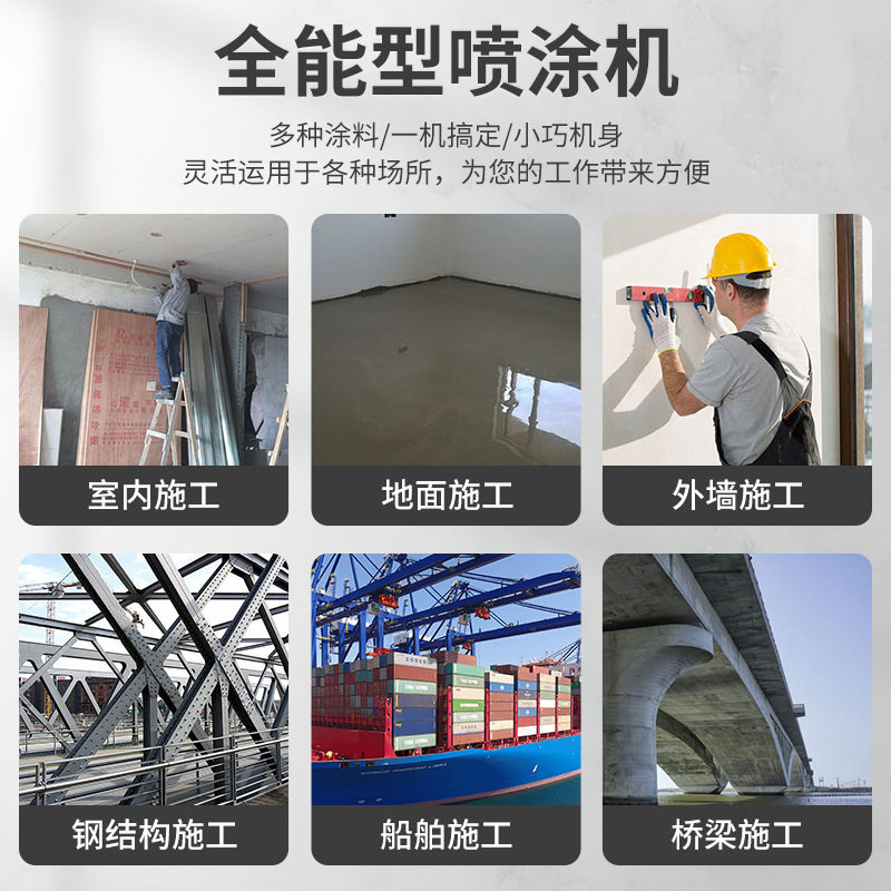 高压无气乳胶漆喷涂机大功率多功能油漆电动喷漆全自动机喷枪