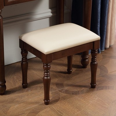 复古美式实木化妆桌 简约储物首饰化妆台80cm妆镜妆凳梳妆台组合