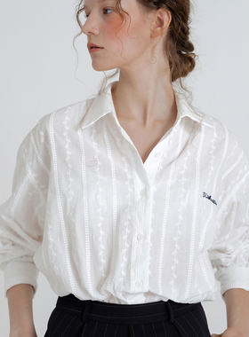 设计感小众白色衬衫2025新款女士上衣高级感轻奢减龄洋气绣花衬衣
