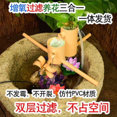仿真竹子PVC鱼缸悬挂过滤器网袋