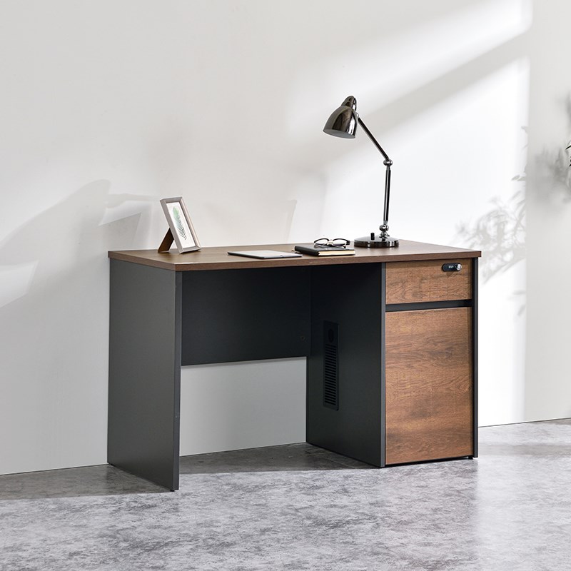 职员办公桌单人带抽屉写字台简约现代书桌1.2米1.4米电脑桌椅组合