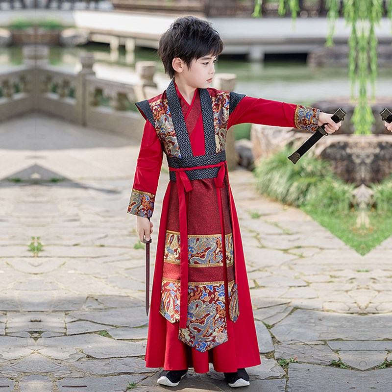 儿童汉服男童春装2025新款古装国风武侠帅气六一儿童节演出服唐装