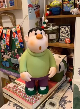 胖虎手办歪头大号玩偶桌面公仔潮摆件玩生日礼物家居车载车尾装饰