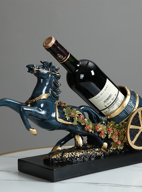 招财马拉车酒架子酒柜装饰品摆件客厅电视柜家居饰品美式工艺品