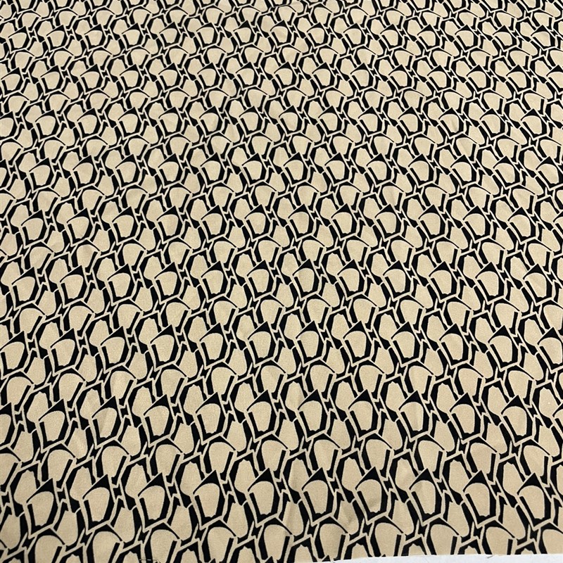 E57夏季几何图形印花雪纺布头柔软透气垂坠连衣裙上衣旗袍diy面料