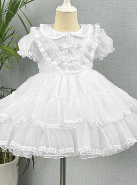 女童连衣裙夏女宝宝纱裙蓬蓬裙花童礼服周岁生日礼物花嫁婚纱洋气
