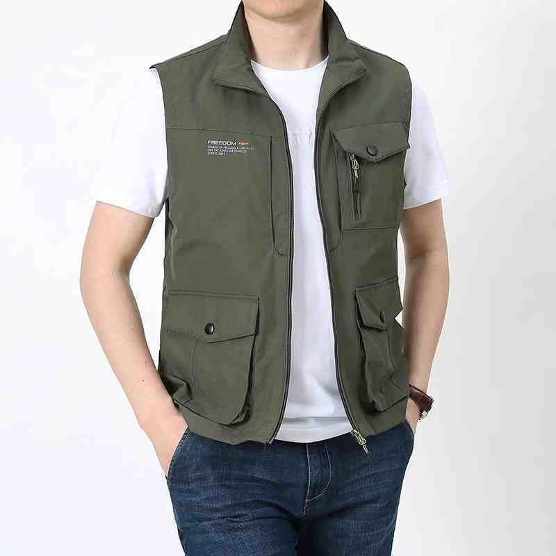 鼎燚逦多口袋战术马甲男士九个口袋功能背心男装户外速干钓鱼外套