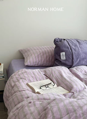 赫尔曼邮差/复古秋冬季厚牛奶绒四件套珊瑚绒床单被套防静电床品