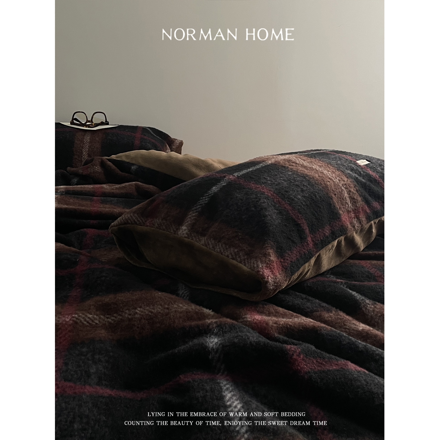 冬季防静电牛奶绒复古格子四件套