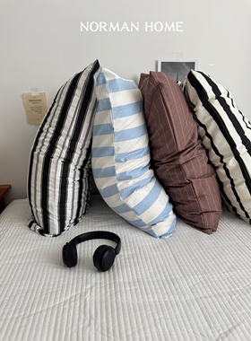 【单品枕套】25色可选全棉纯棉单支个ins条纹纯色枕头套48cmx74cm