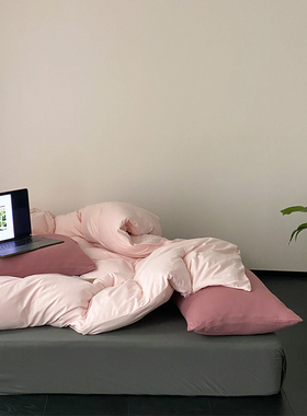 蜜桃乌龙/ins风针织棉床上四件套纯棉全棉2025新款床单被套床品