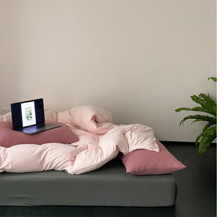 蜜桃乌龙 床单被套床品 ins风针织棉床上四件套纯棉全棉2025新款