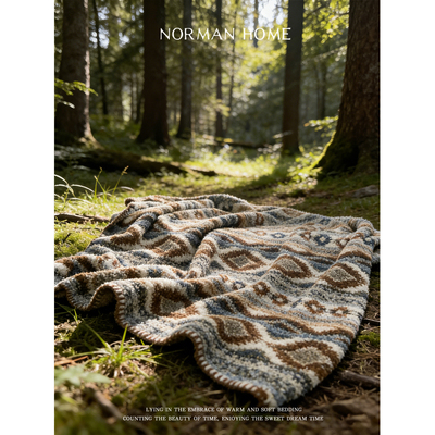 秋冬复古半边绒沙发汽车露营毛毯