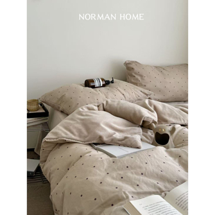 波尔卡舞曲 牛奶绒四件套双层纱纯棉加绒ab面被套床单床品 秋冬季