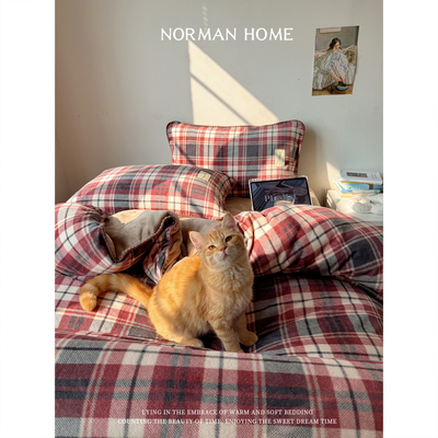 冬季防静电牛奶绒四件套