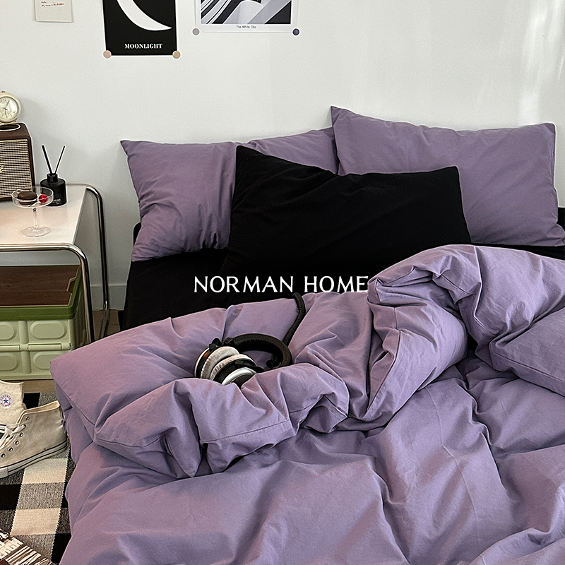 ins32s水洗棉四件套纯棉宿舍床品