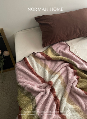 维多利亚月章/复古半边绒毛毯沙发盖毯午睡休床尾毯子露营车载毯