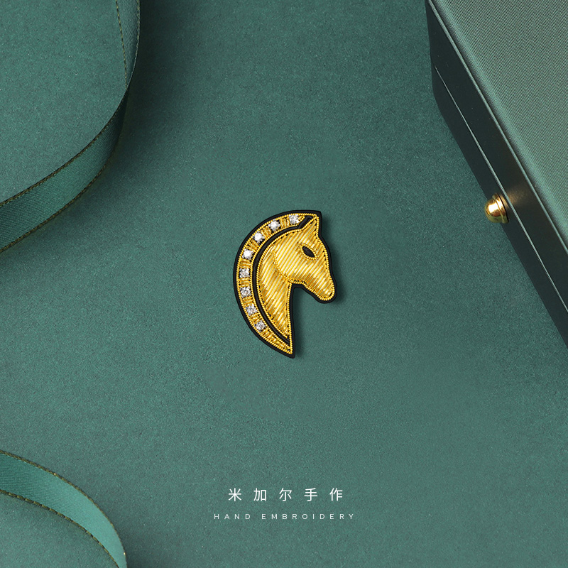 复古马手工刺绣本命年胸针衣服包包别针生肖马年配饰女装饰品徽章