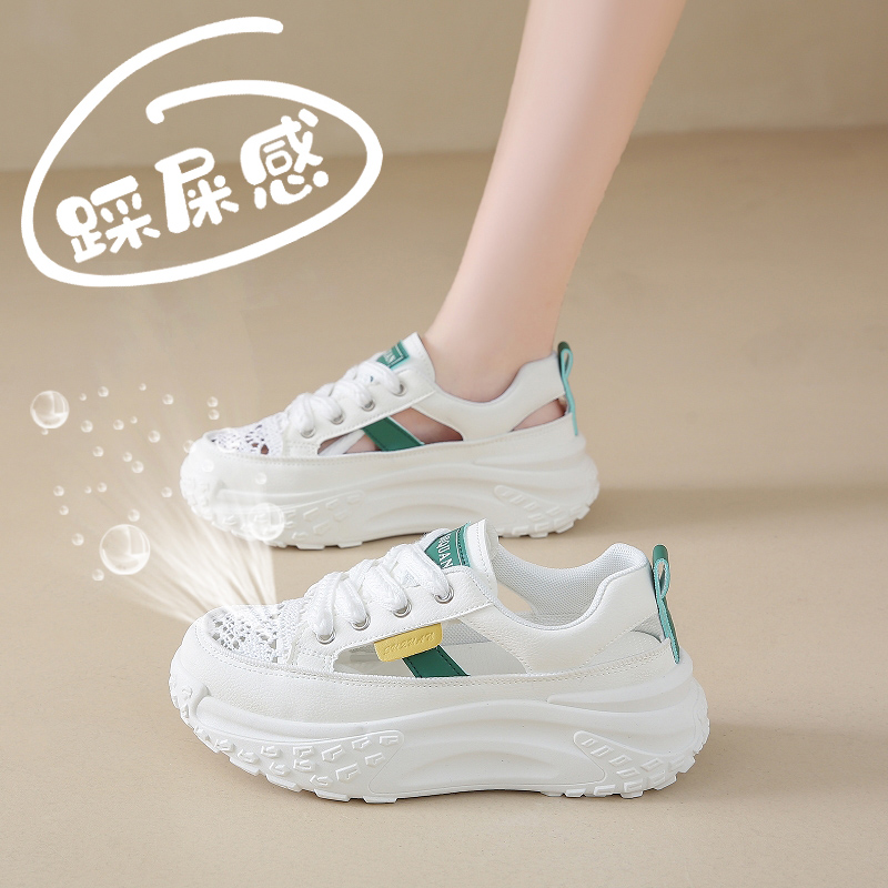 女鞋小码34包头凉鞋女夏季薄款不累脚镂空小白网鞋女透气运动凉鞋