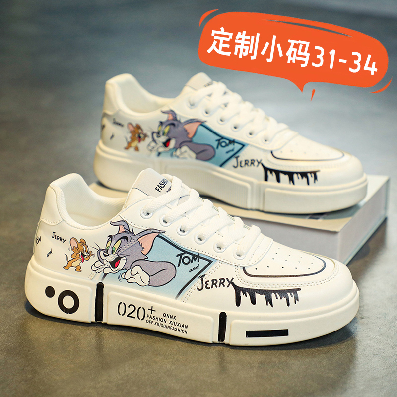 女鞋小码313233真皮小白鞋女学生品牌34码休闲鞋小众设计爆款