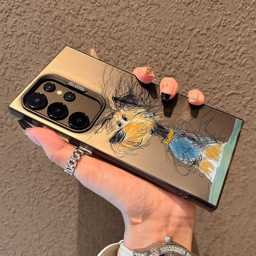 适用于三星手机壳吹风小狗