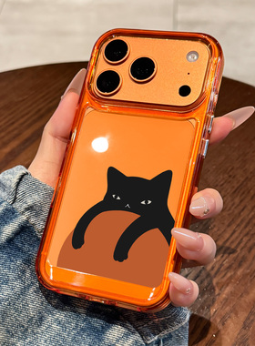 适用于苹果17promax手机壳新款iPhone17全包防摔16promax手机壳新款ip透明15个性14可爱13橙子猫猫12硅胶男女