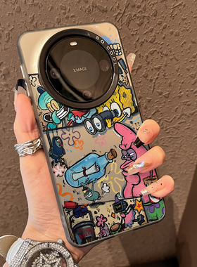 适用华为mate70手机壳新款mate60pro全包防摔mate50高级感海绵宝宝mate40rpo派大星卡通mt动漫男女渐变磨砂套