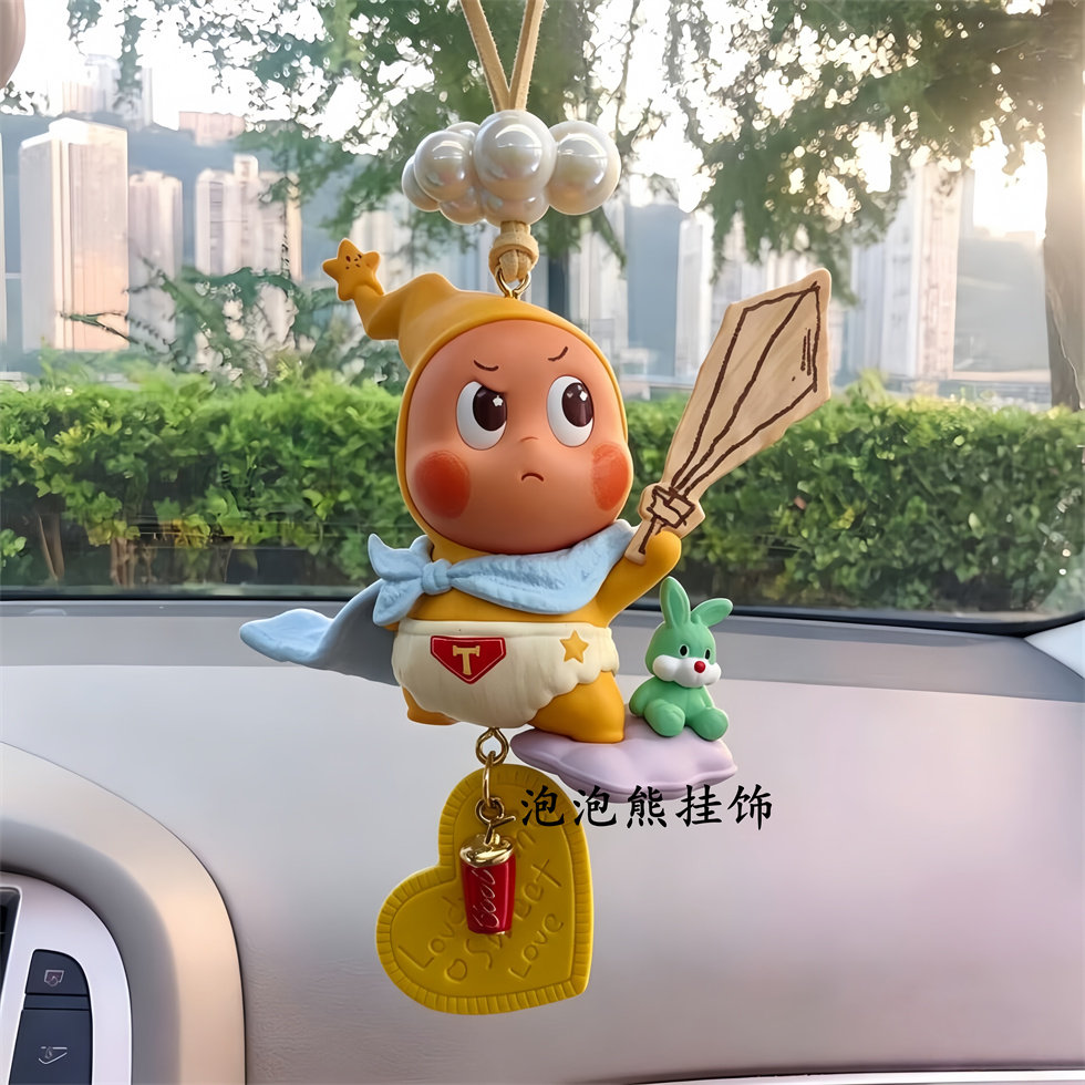 正版123!星星人系列泡泡玛特汽车饰后视镜车挂件吊坠潮玩礼物招财