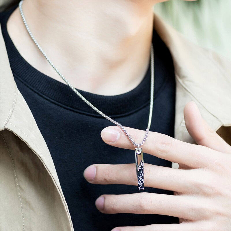 奥斯坦汀S925银项链男士潮牌百搭配衣服嘻哈个性简约毛衣吊坠小众